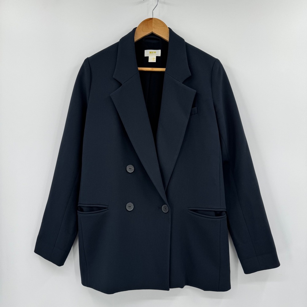 Anthropologie Maeve Blazer Womens 4 Navy Blue Double Breasted Jacket